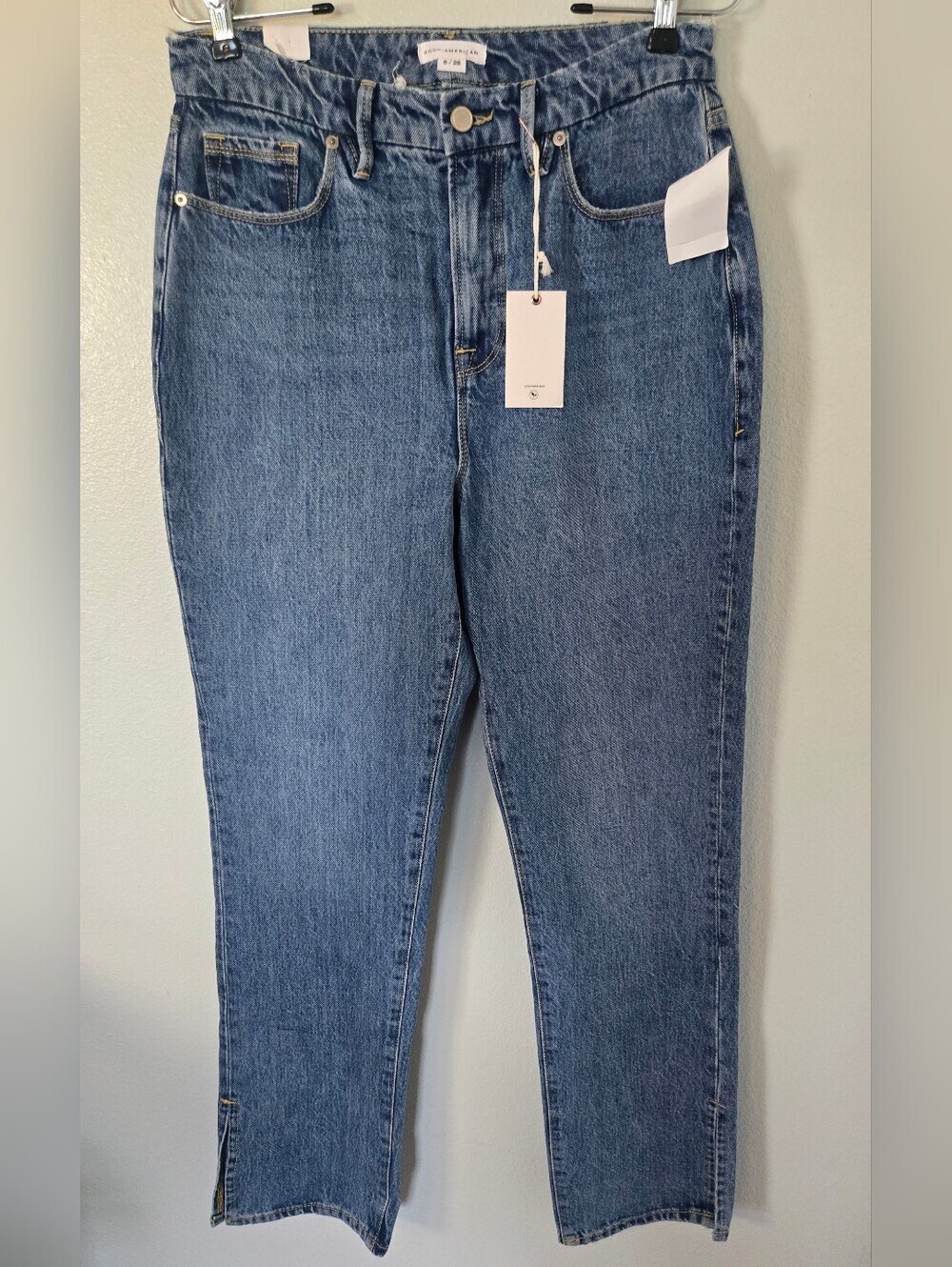 Good American | NWT Good Boy High Rise Straight Leg Jeans Size 6/28